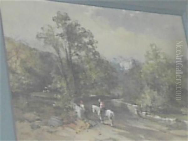 Wickham Bridge Oil Painting by Charles Branwhite