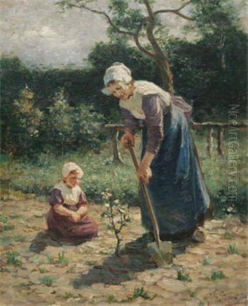 Kvinna Och Barn Oil Painting by Jacobus Frederik Sterre De Jong