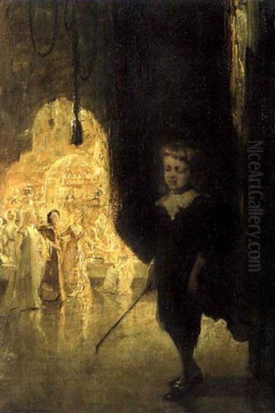 Kleines Genie Mit Geige Oil Painting by Jacobus Frederik Sterre De Jong