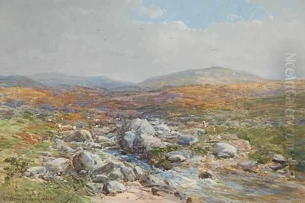 Landscape With Stream Oil Painting by Charles Branwhite