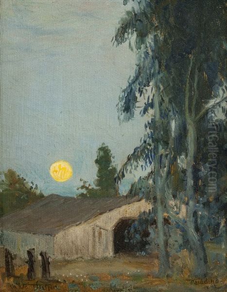 Moonlight Over Barn Oil Painting by Charles Walter Stetson