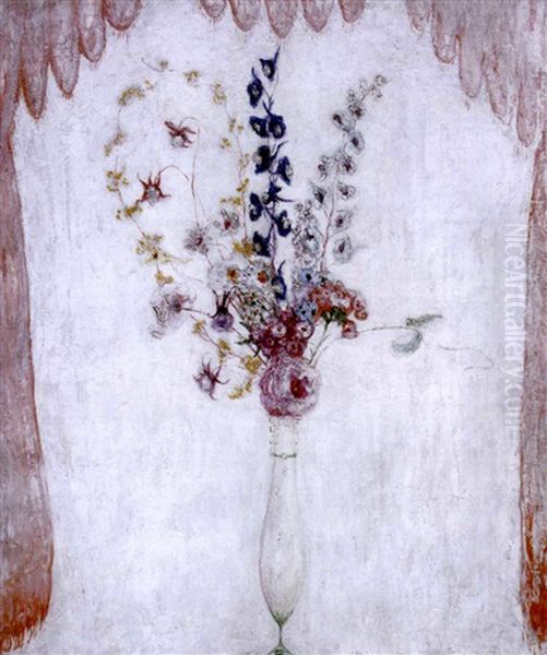 Delphiniums And Columbine Oil Painting by Florine Stettheimer