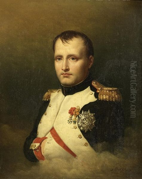 Portrait Of Napoleon Oil Painting by Charles Auguste Guillaume Steuben