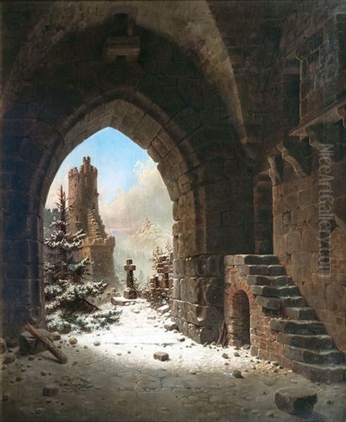 Burg Falkenstein Im Harz Oil Painting by Wilhelm Steuerwald