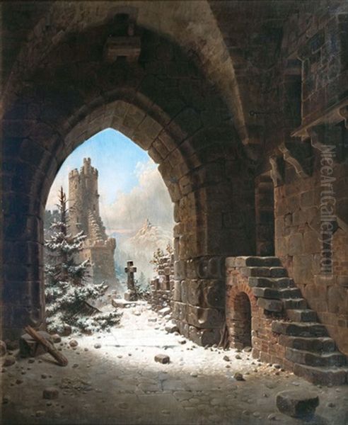 Burg Falkenstein Im Harz Oil Painting by Wilhelm Steuerwald