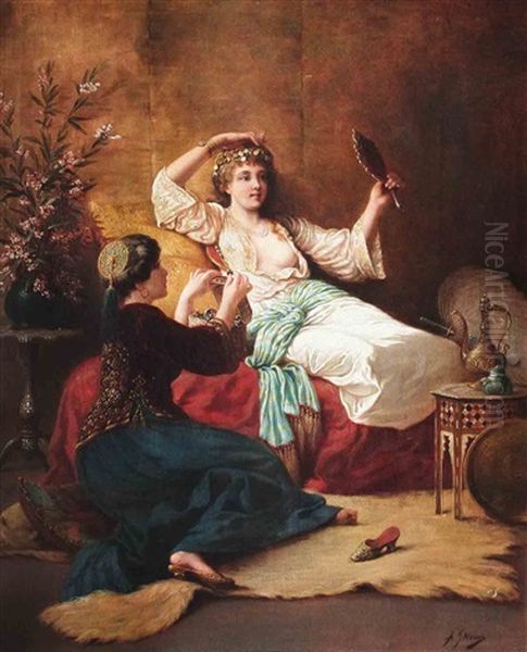 Odalisque Oil Painting by Agapit Stevens