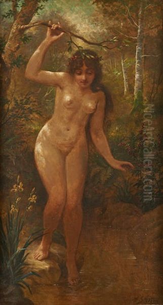 Nymphe Se Baignant Oil Painting by Agapit Stevens