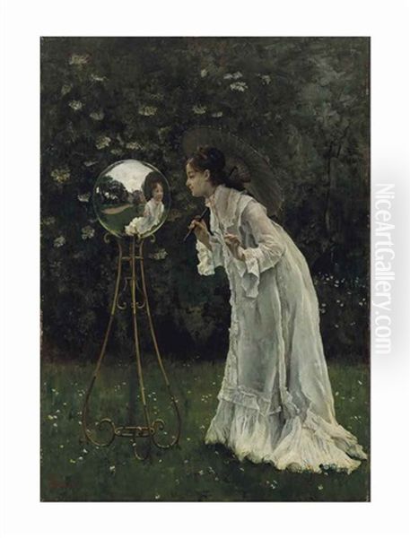 La Boulle Argentee Oil Painting by Alfred Stevens