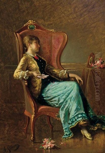 The Love Letter Oil Painting by Alfred George Stevens