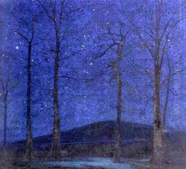 Nighttime Landscape Oil Painting by Daniel Owen Stevens