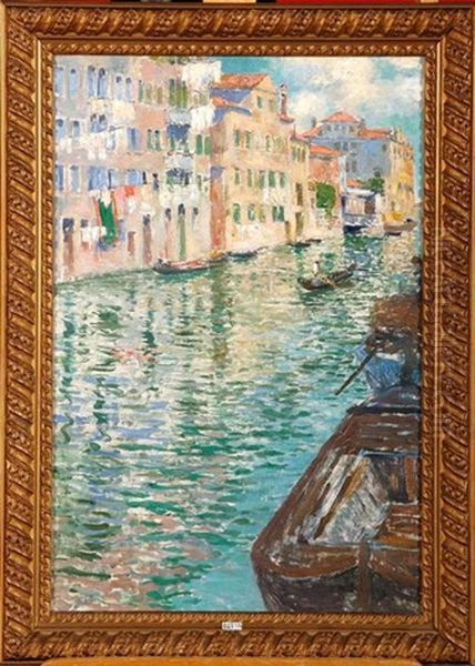 La Giudecca A Venise Oil Painting by Gustav Max Stevens