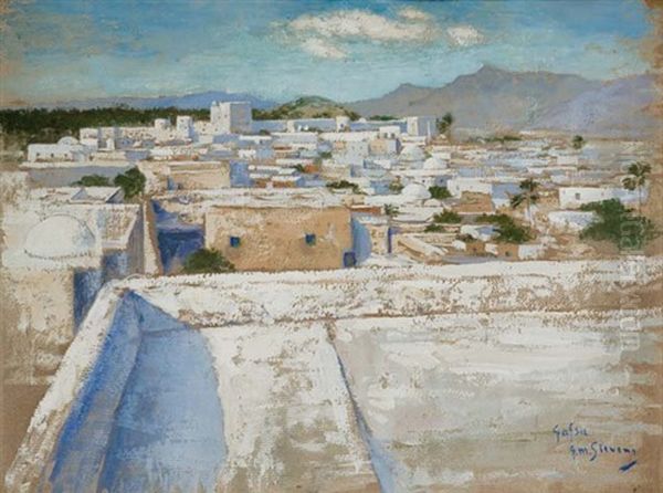 Vue De Gafsa Oil Painting by Gustav Max Stevens