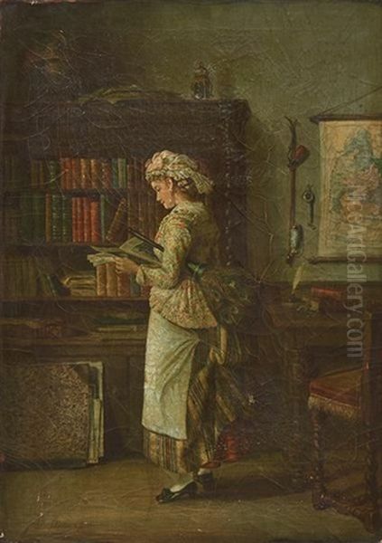 Woman Reading Oil Painting by John D. Stevens