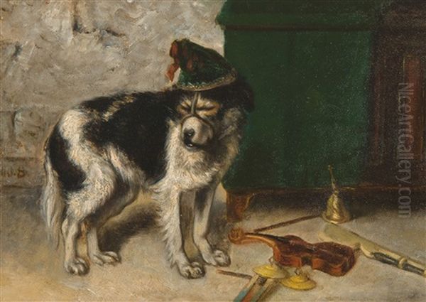 Chien De Saltimbanque Oil Painting by Joseph (Edouard J.) Stevens