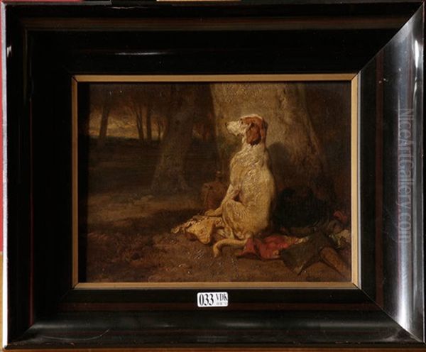 Chien De Chasse Au Repos Oil Painting by Joseph (Edouard J.) Stevens