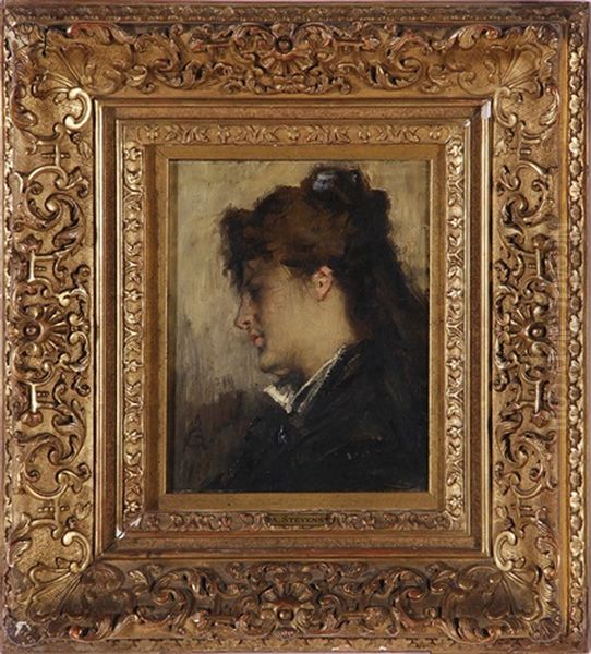 Portrait Of A Beauty Oil Painting by Leopold Stevens