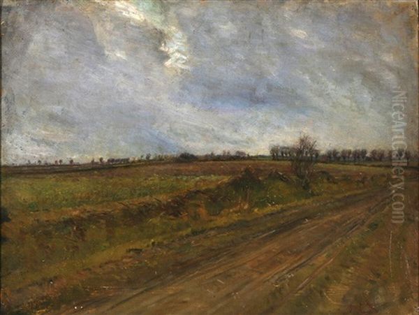 A Road In Landscape Oil Painting by Niels Larsen Stevns