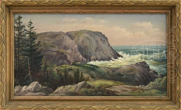 Monhegan Coastline Oil Painting by Seth W. Steward