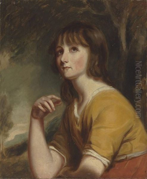 Portrait Of A Girl, Traditionally Identified As Lady Catherine Powlett, Countess Of Darlington Oil Painting by Thomas Stewardson