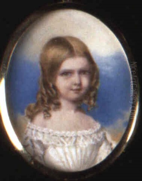 Portrait Of A Young Girl (edward George Fitzalan-howard's Daughter?) Oil Painting by Anthony Stewart