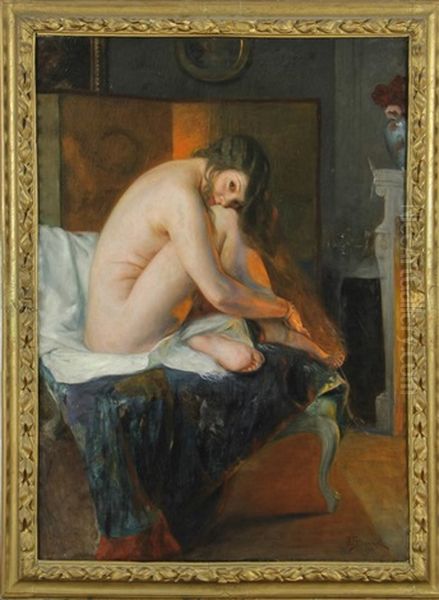 Nude Oil Painting by Julius LeBlanc Stewart