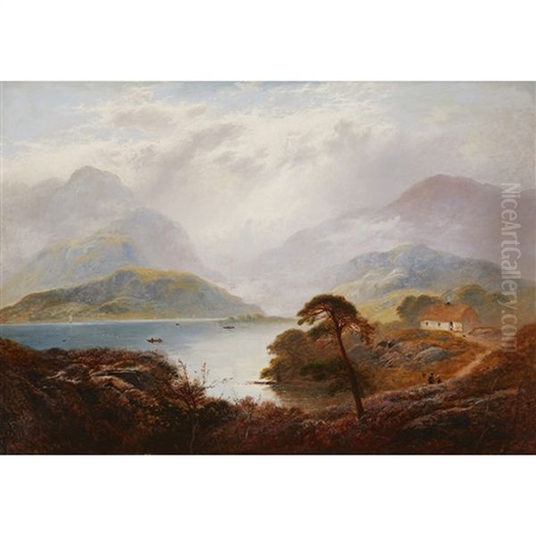 Loch Achray Oil Painting by George Blackie Sticks