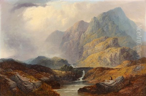 Bridge Of Three Waters, Glen Coe Oil Painting by George Blackie Sticks