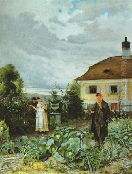 Im Gemusegarten Oil Painting by Oswald Stieger