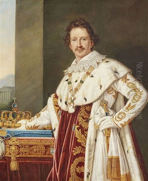 Konig Ludwig I. Von Bayern Im Kronungsornat Oil Painting by Joseph Karl Stieler