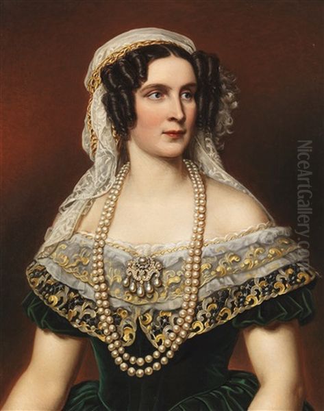 Konigin Therese Von Bayern Oil Painting by Joseph Karl Stieler