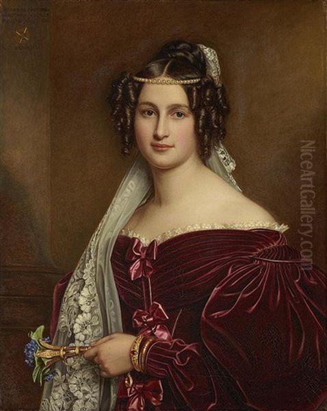 Crescentia Furstin Von Oettingen-oettingen Und Wallerstein Oil Painting by Joseph Karl Stieler