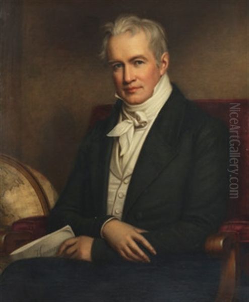 Portrett Av Alexander Von Humboldt Med Globus Oil Painting by Joseph Karl Stieler