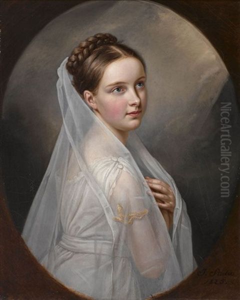 Amalie Ludovika Grafin Von Sayn-wittgenstein-sayn Oil Painting by Joseph Karl Stieler