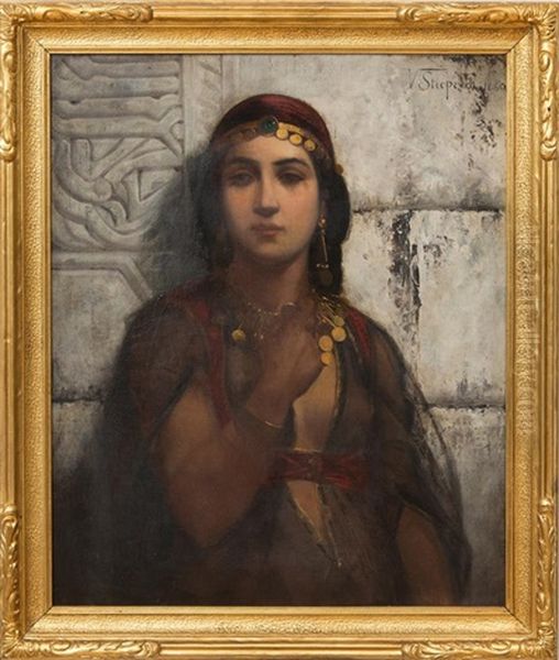 A Gypsy Girl Oil Painting by Vincent G. Stiepevich