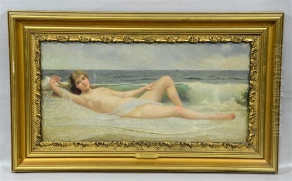 Nude On Beach Oil Painting by Vincent G. Stiepevich