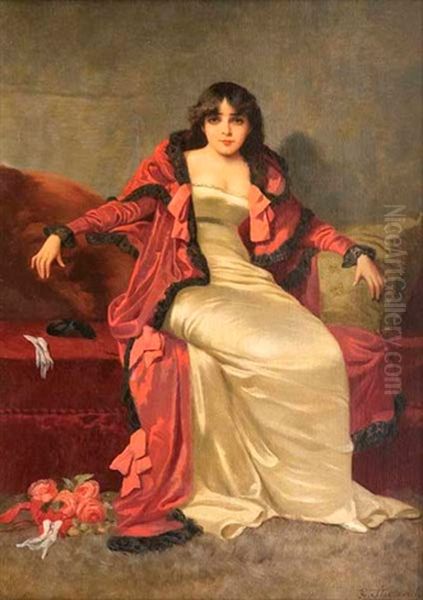 Elegante Dame Oil Painting by Vincent G. Stiepevich