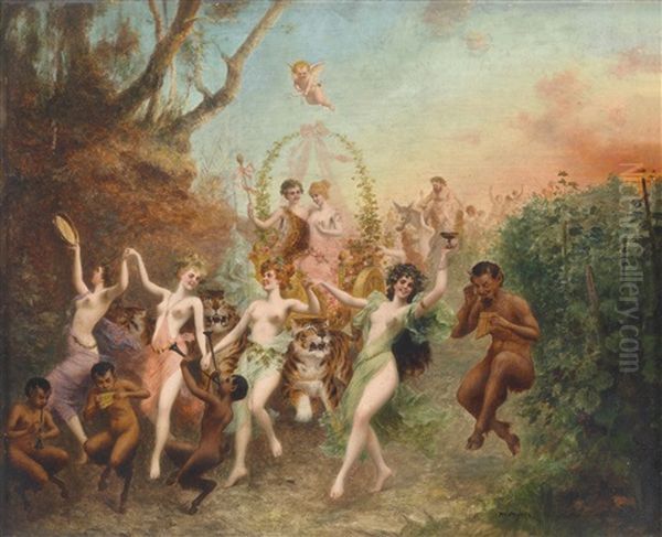 Fest Der Faune Und Nymphen Oil Painting by Moritz Stifter