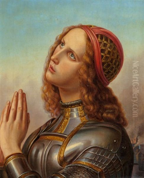 Joan Of Arc Oil Painting by Hermann Anton Stilke