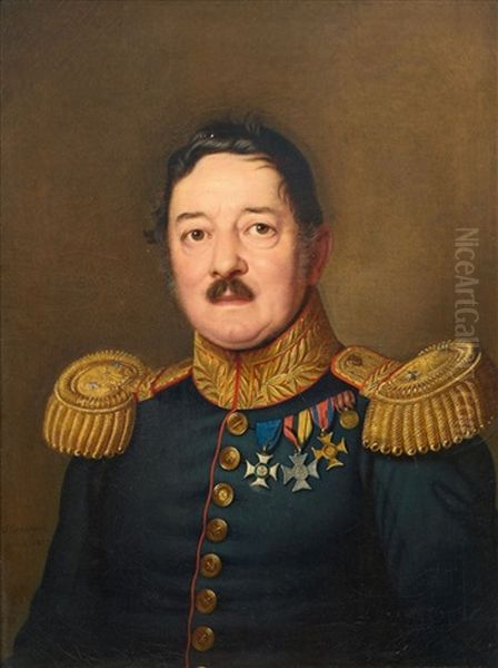 Portrait Of An Officer Oil Painting by Franz Seraph Stirnbrand