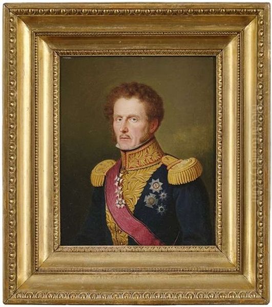 Portrait Des Ernst Freiherr Von Hugel In Dreiviertelansicht Nach Links Oil Painting by Franz Seraph Stirnbrand