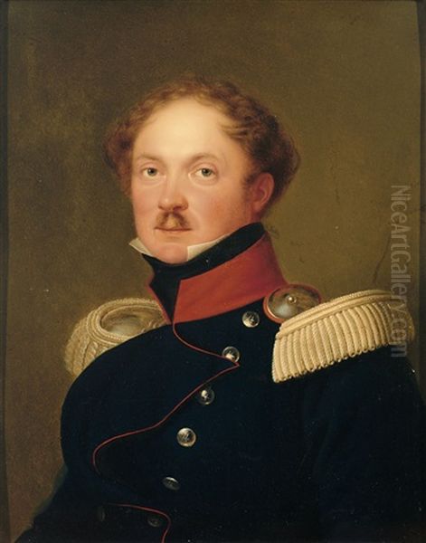 Portrait Von Graf Ernst Heinirch Von Lippe In Der Uniform Eines Oberstleutnants Oil Painting by Franz Seraph Stirnbrand