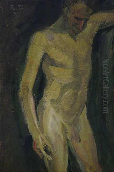 Stehender Mannlicher Akt Oil Painting by Karl Stirner