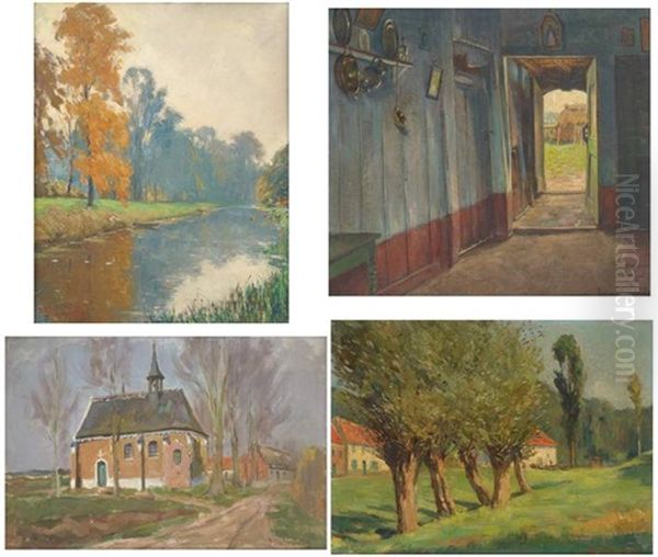 Chapelle (+ 3 Others; 4 Works) Oil Painting by Pieter Stobbaerts