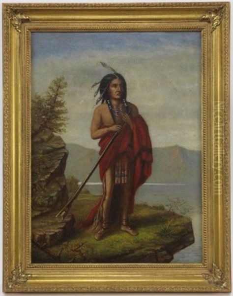 Indian Portrait Oil Painting by Charles S. Stobie