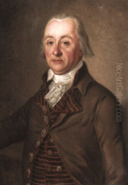 Portrait Of A Gentleman, Half-length In Brown Oil Painting by Martin Stock III