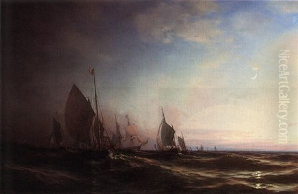 Retour De La Peche Oil Painting by Henri Charles Stock