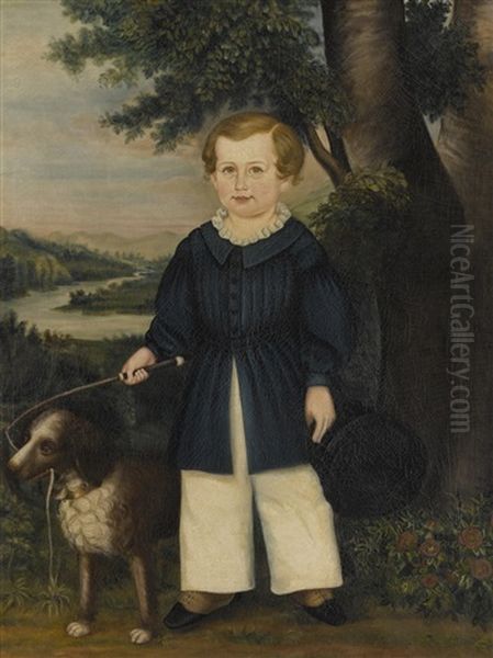 Portrait Of Henry David Whitcomb Of East Randolph, Massachusetts, Age 6 Oil Painting by Joseph Whiting Stock