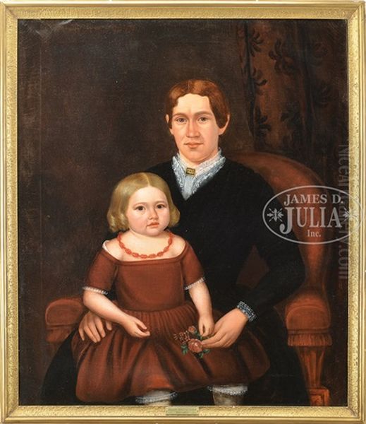 Portrait Of Mrs. Henry Gray And Daughter Emily Oil Painting by Joseph Whiting Stock