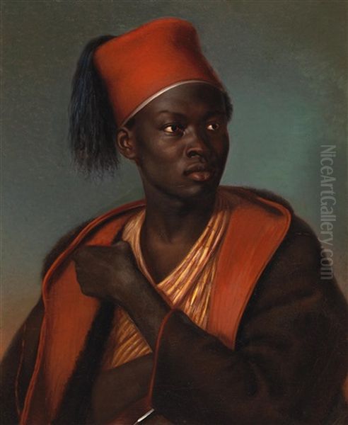 Portrait Of An Oriental Oil Painting by Joseph Stocker