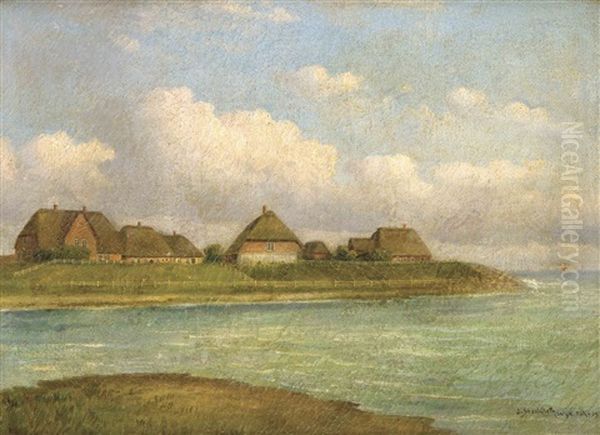 Hallig Langeness Oil Painting by Julius Stockfleth